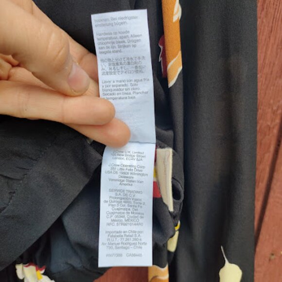 MADEWELL | NWT Black Silk Wrap Top Gallery Floral Long Balloon Sleeve Blouse M - Picture 15 of 16